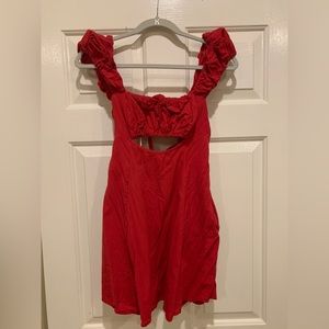 Red free people mini dress